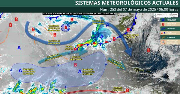 Pronostica SMN lluvias fuertes en el oriente y sureste de M&eacute;xico