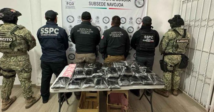 Detienen a hombre que llevaba 32 kilos de fentanilo en cargamento de nopales en Sonora