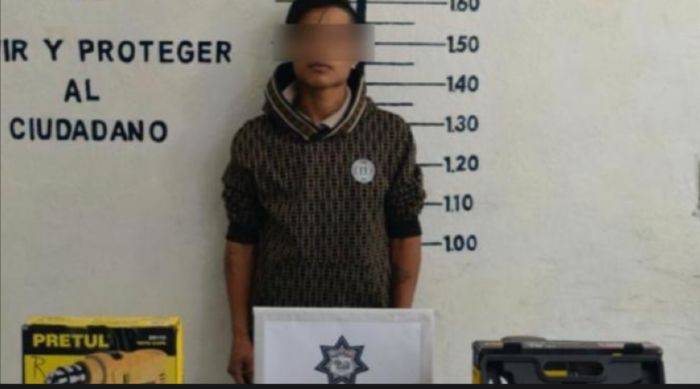 Detienen en San Pedro Cholula a presunto ladrón en Manantiales