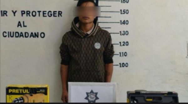 Detienen en San Pedro Cholula a presunto ladrón en Manantiales