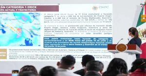 Tocará ‘Erick’ tierra las primeras horas de este jueves: Claudia Sheinbaum
