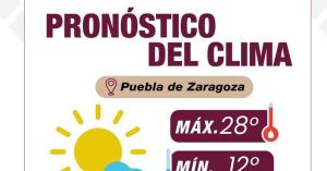 Tendrá Puebla capital clima soleado y aire limpio