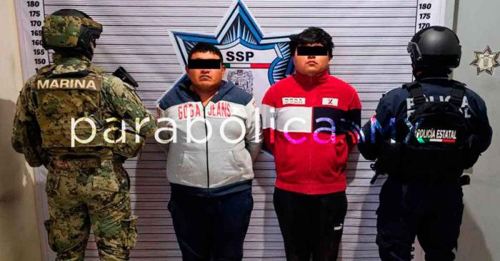 Detienen SSP y SEMAR a tres hombres relacionados al robo con violencia en Texmelucan