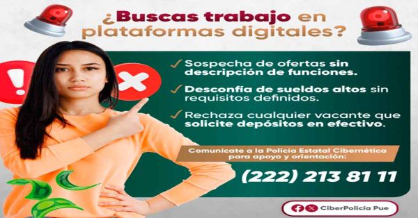 Alerta SSP ante ofertas de empleo falsas en plataformas digitales