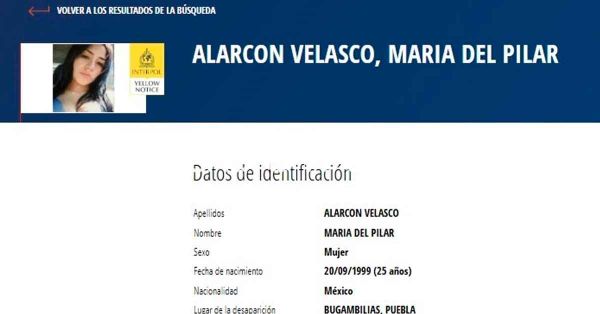 Emite Comisión de Búsqueda con Interpol otra Ficha Amarilla