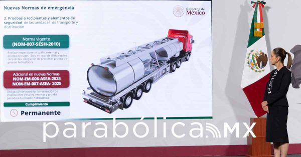 Refuerza Sheinbaum medidas de seguridad en transporte de gas LP