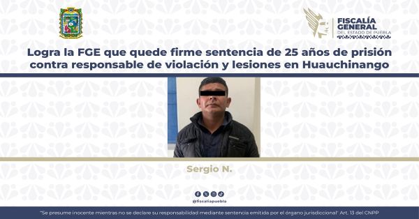 Acusan a Sergio N. por el delito de violaci&oacute;n equiparada agravada