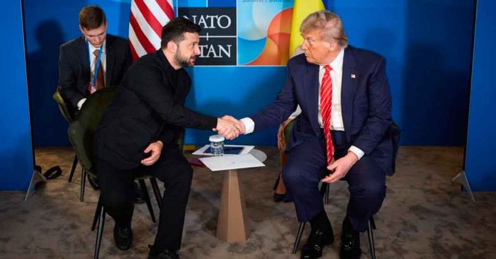Viven otro incómodo encuentro Trump y Zelenski