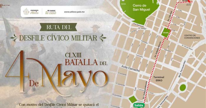 Conmemora Atlixco 163 aniversario de la Batalla del 4 de Mayo
