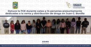 Detienen durante cateo a 14 personas presuntamente dedicadas a la venta y distribución de droga