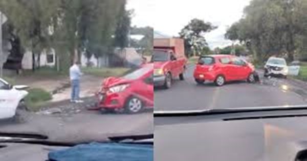 Reportan accidente vehicular en la carretera Puebla-Atlixco, solo daños materiales