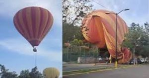 Desplome de globo aerost&aacute;tico sobre Teotihuacan deja 14 heridos