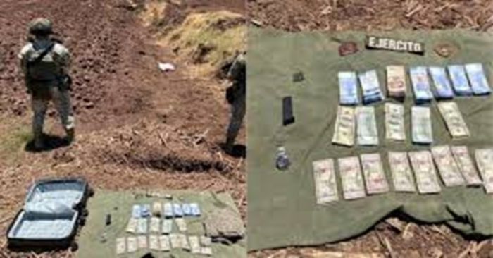 Encuentran militares una maleta abandonada con varios miles de pesos