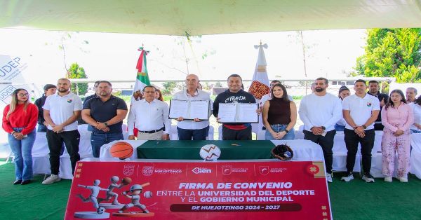 Firman convenio para impulsar el deporte en Huejotzingo
