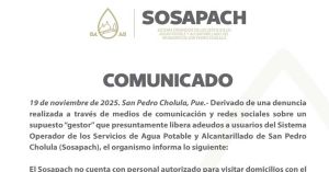 Alertan por falso gestor a domicilio del Sosapach