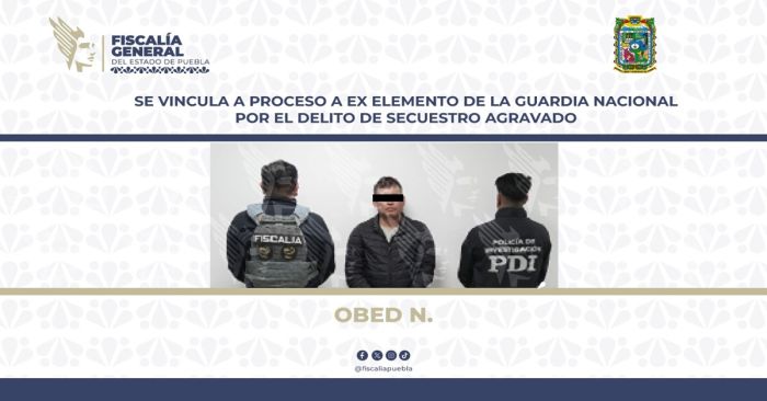 Detienen a Obed N. por su probable responsabilidad en el delito de secuestro agravado extorsivo