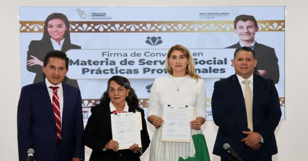 Firman convenio con universidades para pr&aacute;cticas profesionales en la FGE