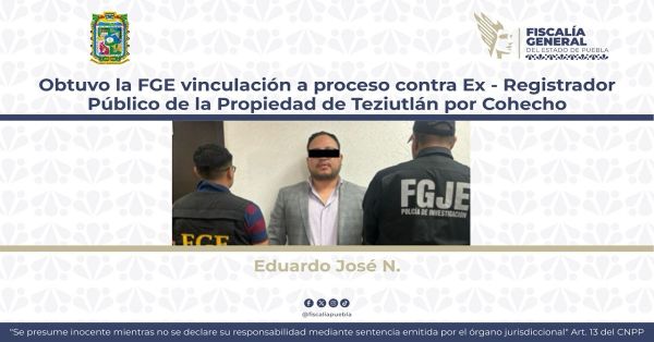 Detienen a Eduardo Jos&eacute; N. acusado por el delito de cohecho