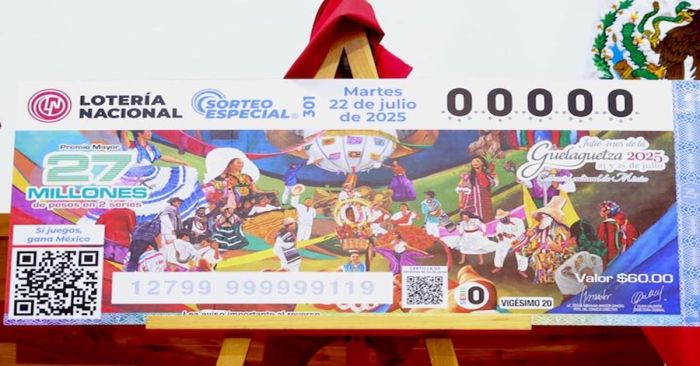 Dedican billete de la Lotería Nacional a la Guelaguetza 2025
