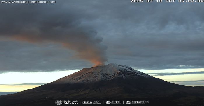 Registra Popocatépetl 38 exhalaciones y 877 minutos de tremor