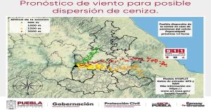 Esperan ca&iacute;da de ceniza del Popocat&eacute;petl hacia las zonas noreste y este