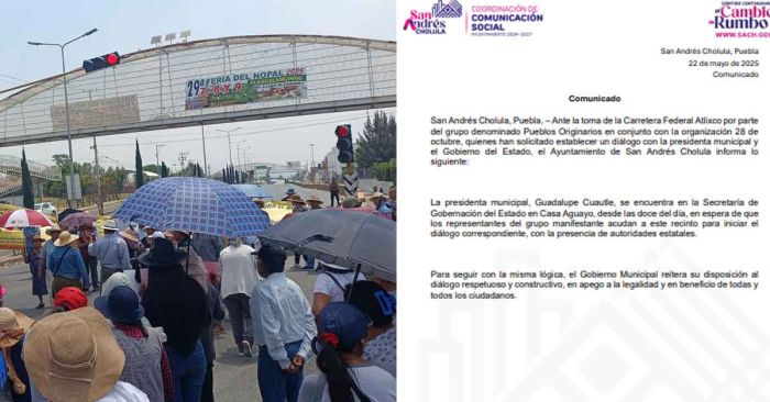 Acudió Lupita Cuautle a Casa Aguayo para diálogo con manifestantes de la Federal Atlixco