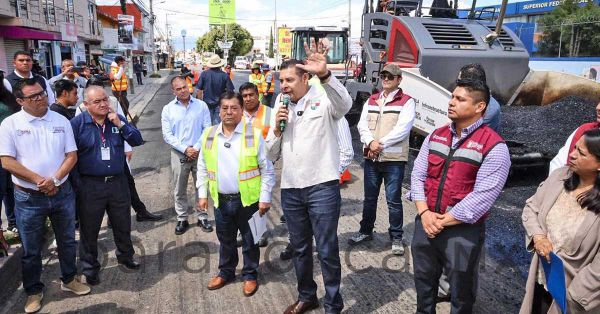 Acompaña Omar Muñoz a Armenta en recorrido de reencarpetamiento
