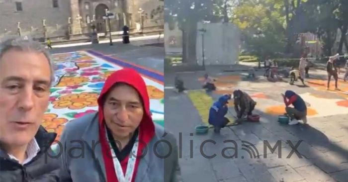 Presenta Pepe Chedraui a artesanos de Huaquechula que elaboran tapetes monumentales