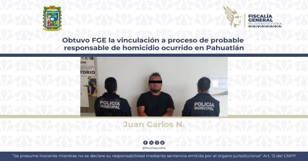 Detienen a Juan Carlos N. es acusado por homicidio
