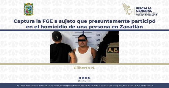 Detienen a Gilberto N. lo acusan por diversos delitos en Zacatlán, Puebla