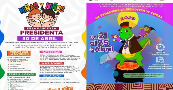 Anuncian diversas actividades para las niñas y niños en Zacatlán