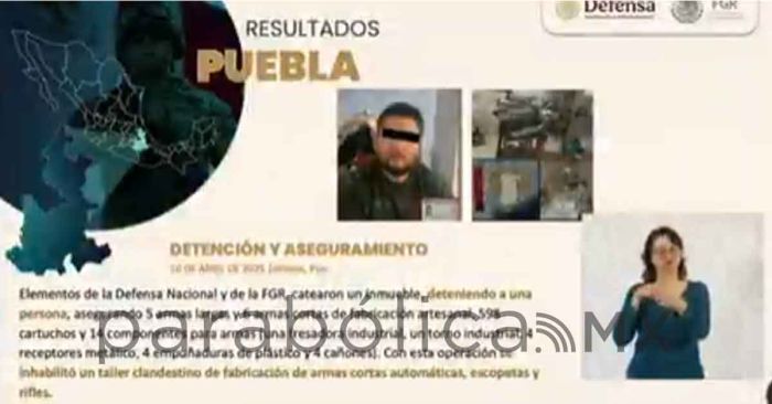 Desmantelan taller clandestino de armas en Atlixco: Harfuch