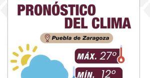 Alcanzará Puebla capital temperatura de hasta 27 grados