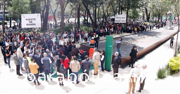 Participa mil 200 personas del Senado de la República en el Simulacro Nacional 2025