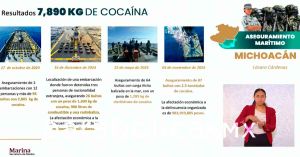 Se han decomisado 8 toneladas de coca&iacute;na en costas de Michoac&aacute;n: Marina