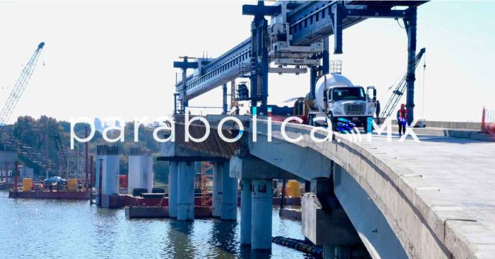 Descarta Infra lesionados tras accidente en obras del puente sobre el Lago de Valsequillo