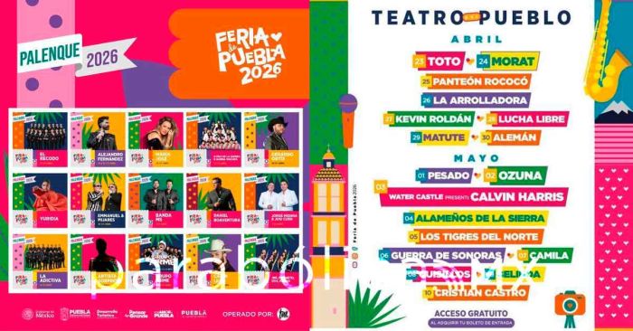 Lista la cartelera del Palenque y Teatro del Pueblo de la Feria de Puebla